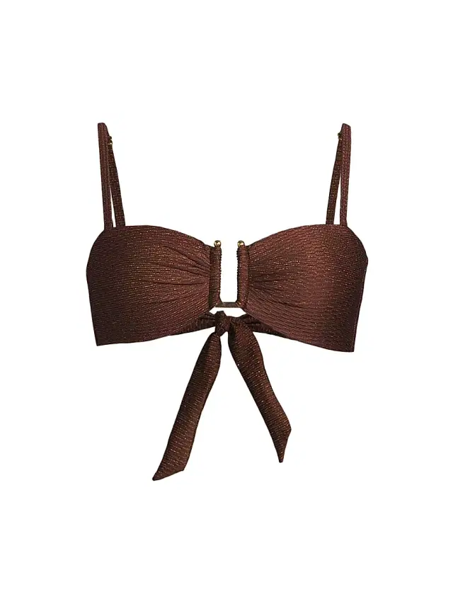 Women's Gina Metallic Bikini Top - Cacao Gold Metallic