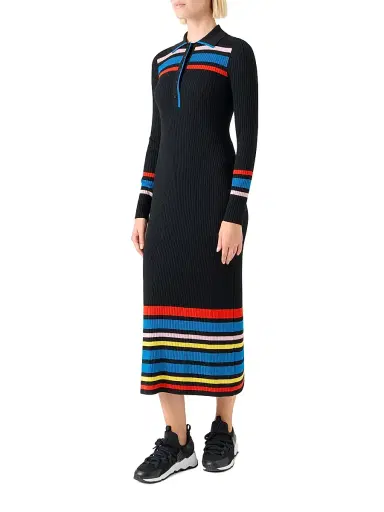 Akris punto Women's Colorblocked Stripe Rib-Knit Polo Dress | Thumbnail 3 Akris punto Women's Colorblocked Stripe Rib-Knit Polo Dress | Thumbnail 3
