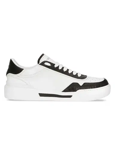 Dolce & Gabbana Men's New Roma Crocodile-Embossed Leather Low-Top Sneakers - Bianco Nero - Size 9.5 | Thumbnail 1 Dolce & Gabbana Men's New Roma Crocodile-Embossed Leather Low-Top Sneakers - Bianco Nero - Size 9.5 | Thumbnail 1