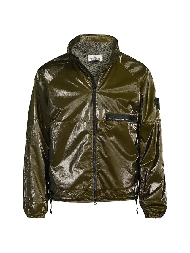 Stone Island Men's Coated Stretch-Nylon Jacket - Military Green
