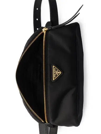 Prada Women's Re-Nylon and Saffiano Leather Belt Bag - Black | Thumbnail 2 Prada Women's Re-Nylon and Saffiano Leather Belt Bag - Black | Thumbnail 2