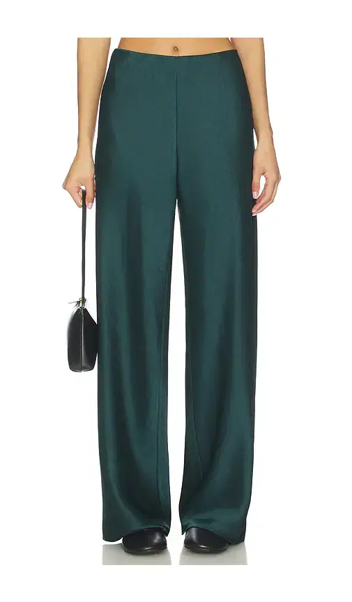 High Waist Fluid Satin Bias Pant