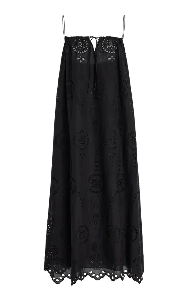 Cotton Broderie Anglaise Midi Dress
