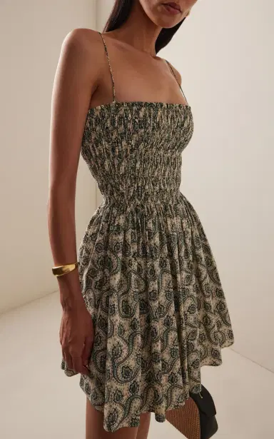 Matteau Shirred-Bodice Cotton Mini Dress | Thumbnail 3