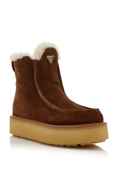 Prada Shearling Ankle Boots | Thumbnail 4 Prada Shearling Ankle Boots | Thumbnail 4
