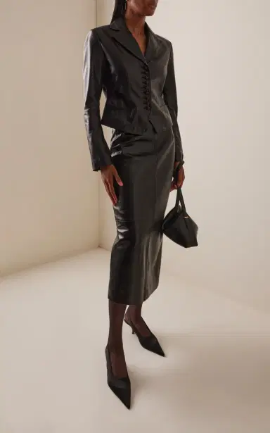 House of Dagmar Tailored Leather Blazer | Thumbnail 3