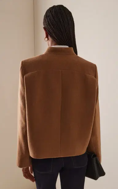 House of Dagmar Short Curved Wool-Blend Jacket | Thumbnail 4