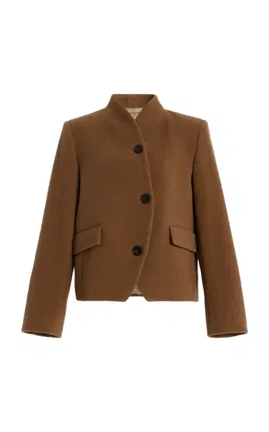 House of Dagmar Short Curved Wool-Blend Jacket | Thumbnail 6