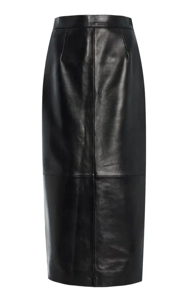House of Dagmar Leather Midi Skirt