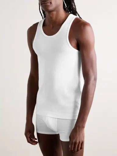 CDLP Ribbed Stretch Lyocell and Cotton-Blend Tank Top - Men | Thumbnail 2