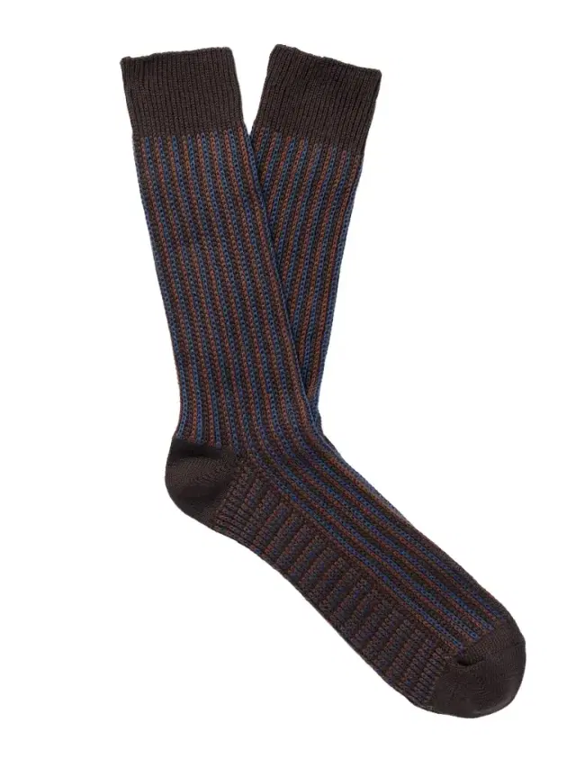MR P. Striped Cotton-Blend Socks - Men