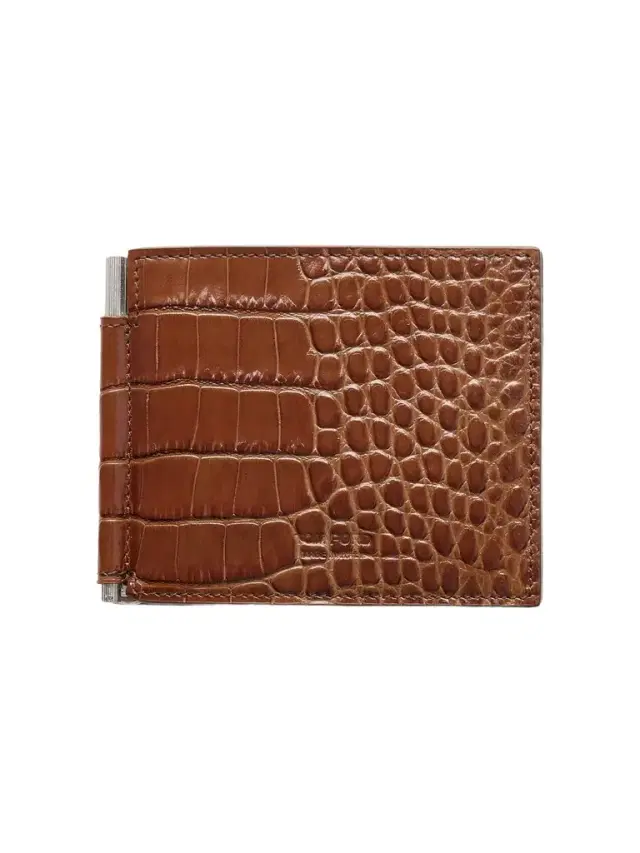 Croc-Effect Leather Billfold Wallet - Men
