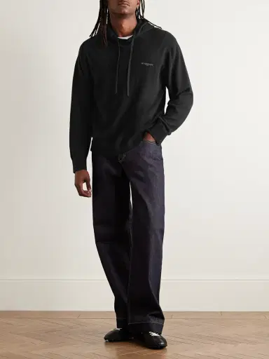Givenchy Logo-Print Wool and Cashmere-Blend Hoodie - Men | Thumbnail 2 Givenchy Logo-Print Wool and Cashmere-Blend Hoodie - Men | Thumbnail 2