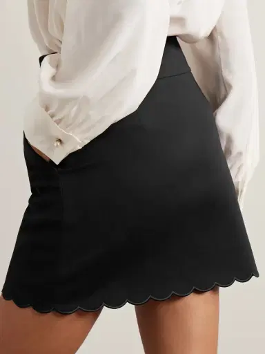 Chloé Scalloped Cotton-blend Mini Skirt | Thumbnail 4