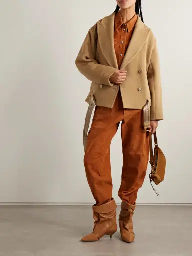 Isabel Marant Warna Double-breasted Belted Wool-blend Felt Coat | Thumbnail 2 Isabel Marant Warna Double-breasted Belted Wool-blend Felt Coat | Thumbnail 2