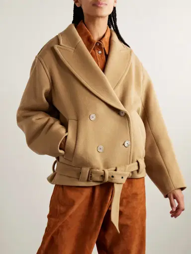 Isabel Marant Warna Double-breasted Belted Wool-blend Felt Coat | Thumbnail 3 Isabel Marant Warna Double-breasted Belted Wool-blend Felt Coat | Thumbnail 3