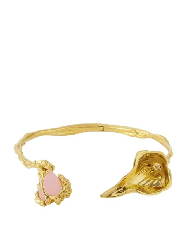Flower Soul Gold-tone Rose Quartz Choker