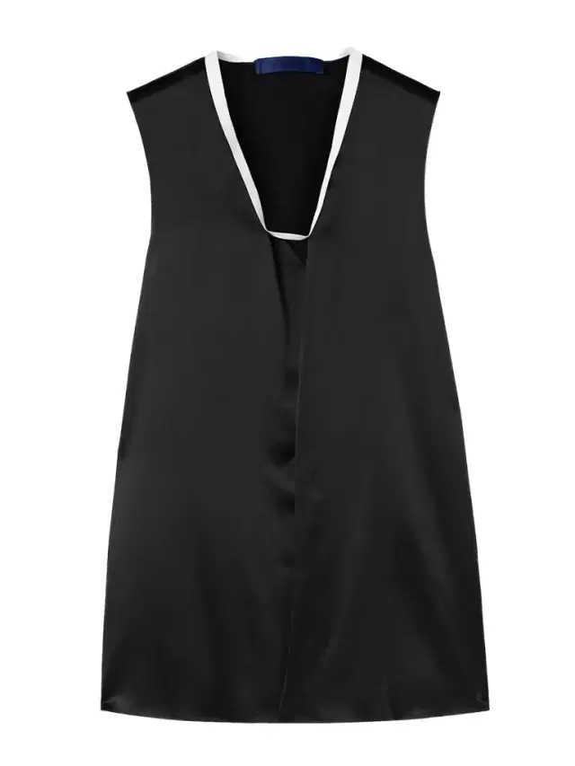 Poutou Grosgrain-trimmed Silk Top