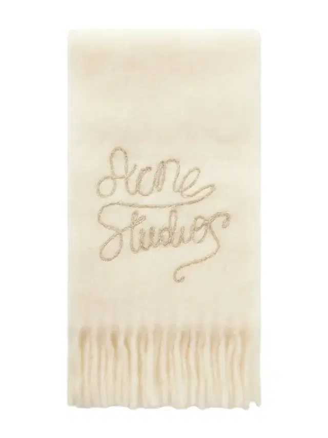 Fringed Metallic Embroidered Knitted Scarf