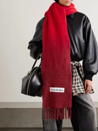 Acne Studios Fringed Appliquéd Felt Scarf | Thumbnail 2