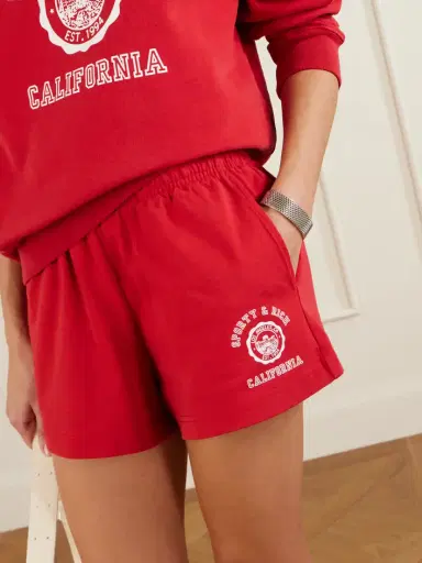 Sporty & Rich California Printed Cotton-jersey Shorts | Thumbnail 5 Sporty & Rich California Printed Cotton-jersey Shorts | Thumbnail 5