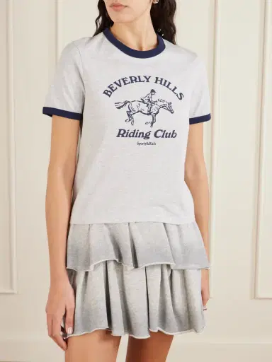 Sporty & Rich Riding Club Two-tone Printed Cotton-jersey T-shirt | Thumbnail 3 Sporty & Rich Riding Club Two-tone Printed Cotton-jersey T-shirt | Thumbnail 3
