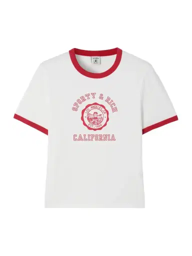 Sporty & Rich California Two-tone Printed Cotton-jersey T-shirt | Thumbnail 1 Sporty & Rich California Two-tone Printed Cotton-jersey T-shirt | Thumbnail 1