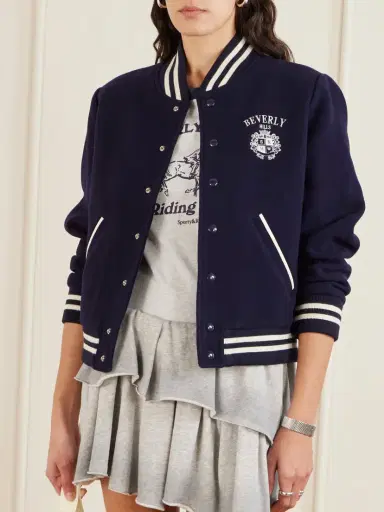 Sporty & Rich Beverly Hills Crest Embroidered Wool Varsity Jacket | Thumbnail 3