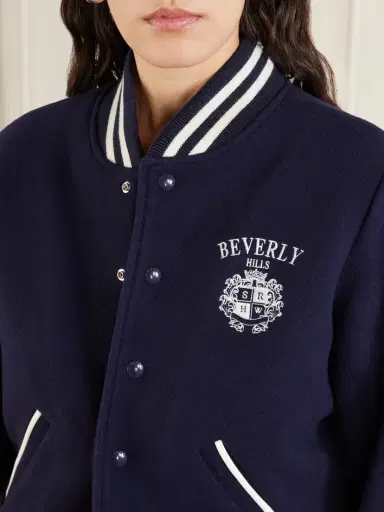 Sporty & Rich Beverly Hills Crest Embroidered Wool Varsity Jacket | Thumbnail 5