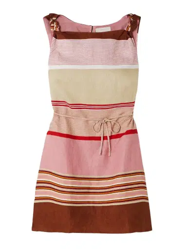 Faithfull Flor Belted Striped Linen Mini Dress | Thumbnail 1 Faithfull Flor Belted Striped Linen Mini Dress | Thumbnail 1