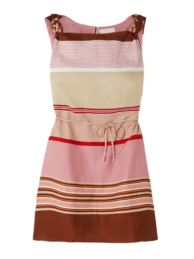 Flor Belted Striped Linen Mini Dress