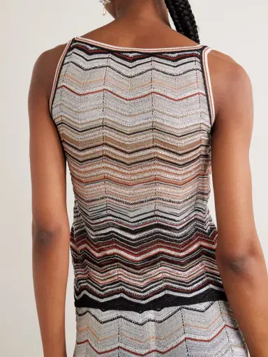 Missoni Sequin-embellished Striped Metallic Crochet-knit Tank | Thumbnail 3 Missoni Sequin-embellished Striped Metallic Crochet-knit Tank | Thumbnail 3