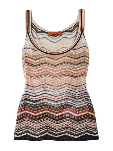 Missoni Sequin-embellished Striped Metallic Crochet-knit Tank | Thumbnail 1 Missoni Sequin-embellished Striped Metallic Crochet-knit Tank | Thumbnail 1