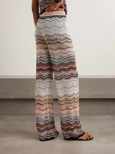 Missoni Sequin-embellished Striped Metallic Crochet-knit Wide-leg Pants | Thumbnail 3 Missoni Sequin-embellished Striped Metallic Crochet-knit Wide-leg Pants | Thumbnail 3