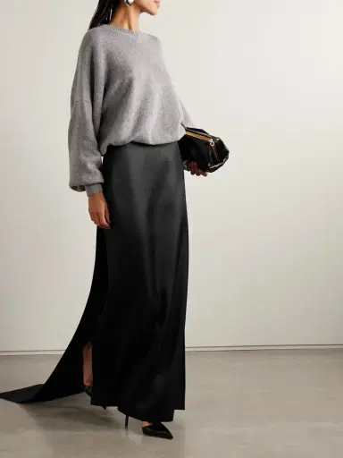 Brandon Maxwell The Monroe Draped Silk-twill Maxi Skirt | Thumbnail 2