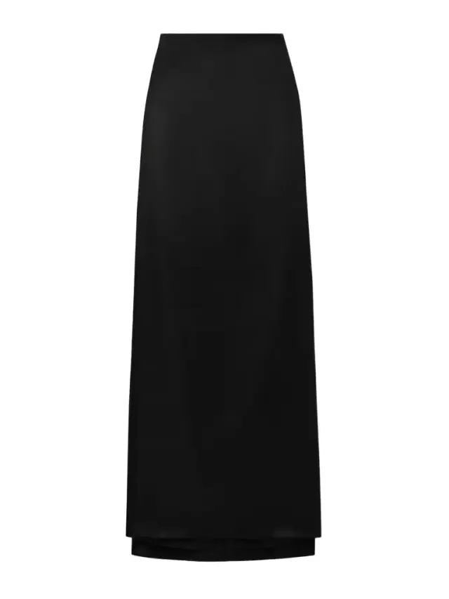 The Monroe Draped Silk-twill Maxi Skirt