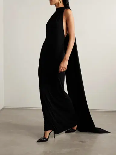 Brandon Maxwell The Presley Cape-effect Draped Stretch-jersey Gown | Thumbnail 2 Brandon Maxwell The Presley Cape-effect Draped Stretch-jersey Gown | Thumbnail 2