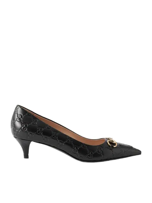 Horsebit-detailed Logo-debossed Leather Pumps