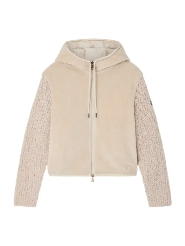 Moncler Hooded Fleece And Wool-blend Bouclé Cardigan