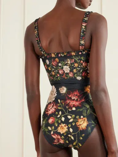 Agua by Agua Bendita Limón Paramo Ruffled Floral-print Swimsuit | Thumbnail 3
