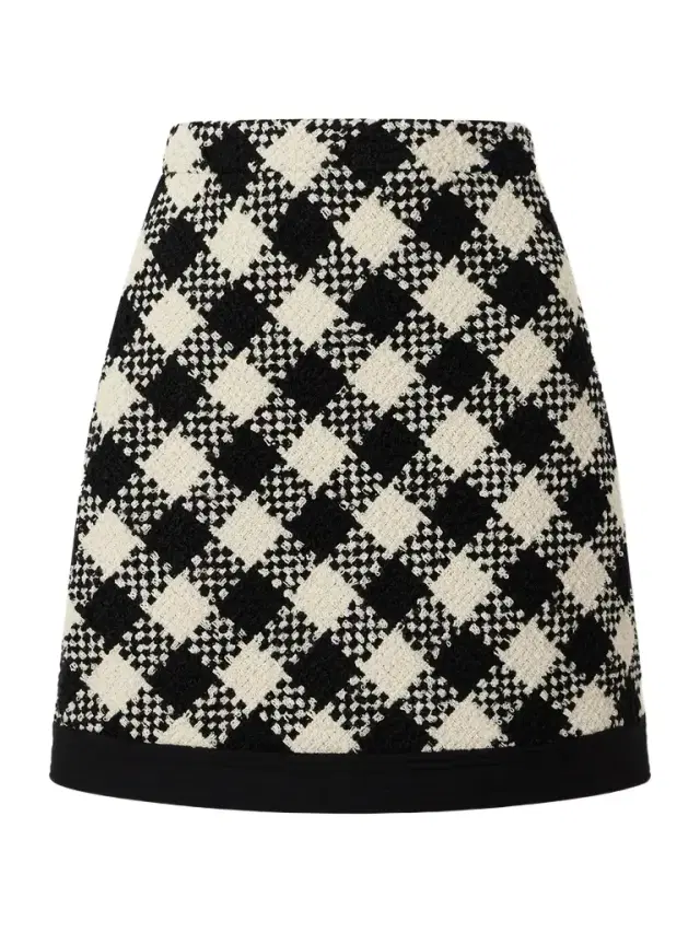 Damier Checked Bouclé-tweed Mini Skirt