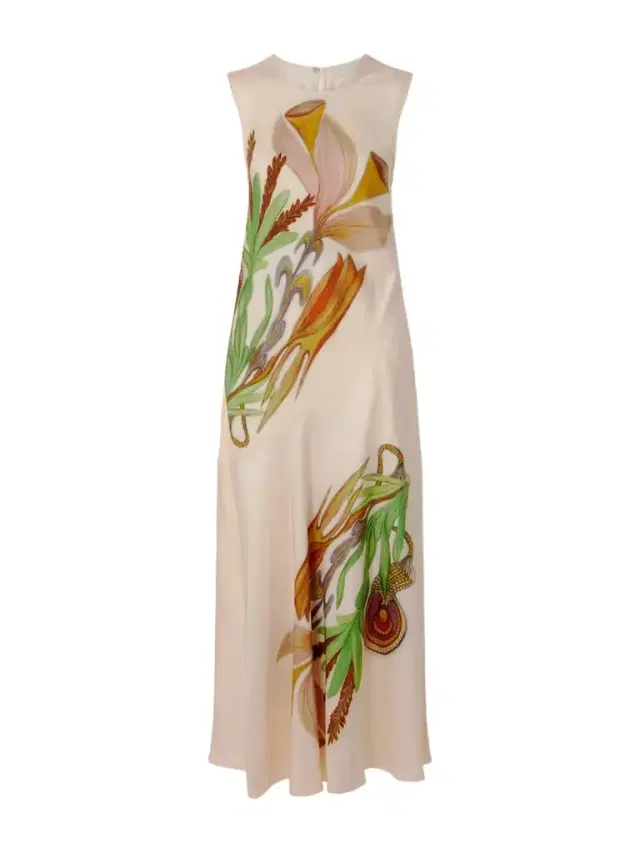 + Anna Zemánková Gaea Paneled Printed Silk-twill Midi Dress