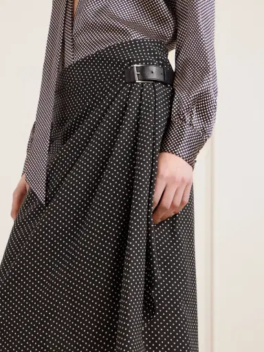 Tom Ford Buckle-detailed Wrap-effect Draped Polka-dot Silk-chiffon Midi Skirt | Thumbnail 4 Tom Ford Buckle-detailed Wrap-effect Draped Polka-dot Silk-chiffon Midi Skirt | Thumbnail 4