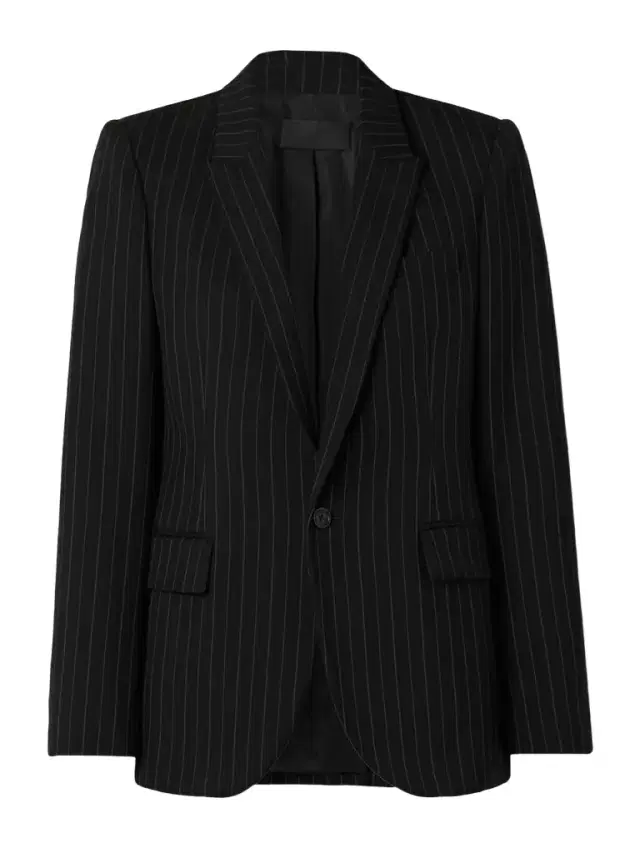 Anabel Pinstriped Wool-blend Twill Blazer