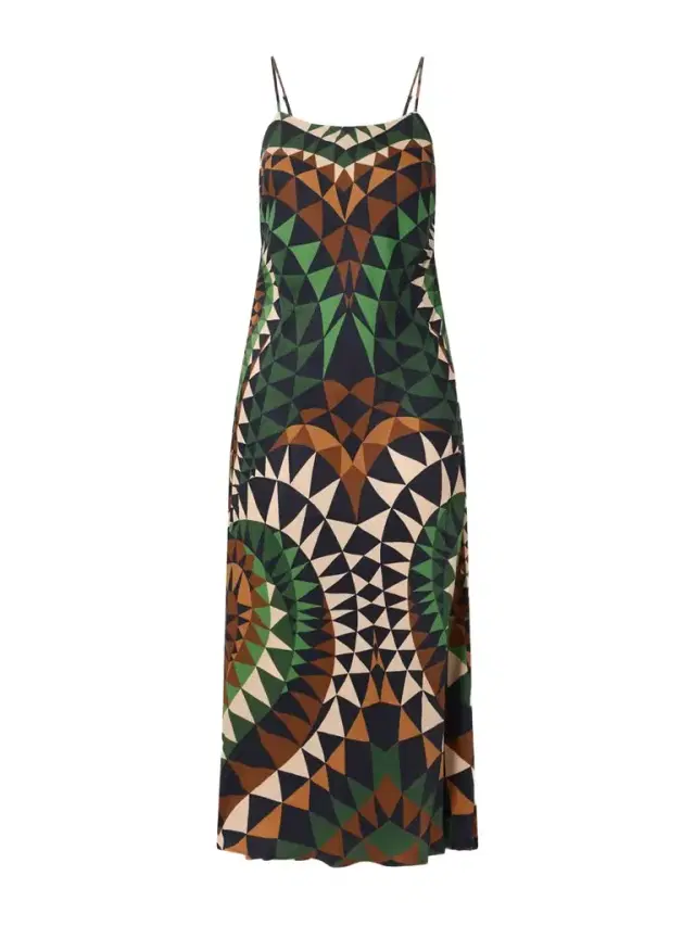 Heart Deco Satin Maxi Dress