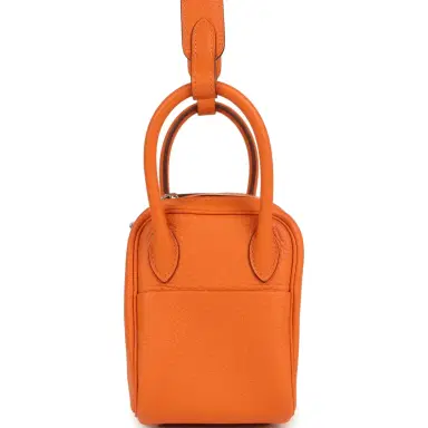 HERMÈS Hermes Mini Lindy II Orange Clemence Palladium Hardware | Thumbnail 3 HERMÈS Hermes Mini Lindy II Orange Clemence Palladium Hardware | Thumbnail 3