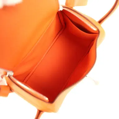 HERMÈS Hermes Mini Lindy II Orange Clemence Palladium Hardware | Thumbnail 9 HERMÈS Hermes Mini Lindy II Orange Clemence Palladium Hardware | Thumbnail 9