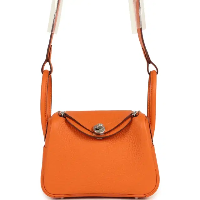 hermes Hermes Mini Lindy II Orange Clemence Palladium Hardware