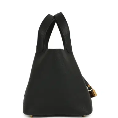 HERMÈS Hermes Picotin Lock 18 Black Clemence Gold Hardware | Thumbnail 4 HERMÈS Hermes Picotin Lock 18 Black Clemence Gold Hardware | Thumbnail 4