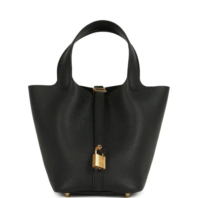hermes Hermes Picotin Lock 18 Black Clemence Gold Hardware